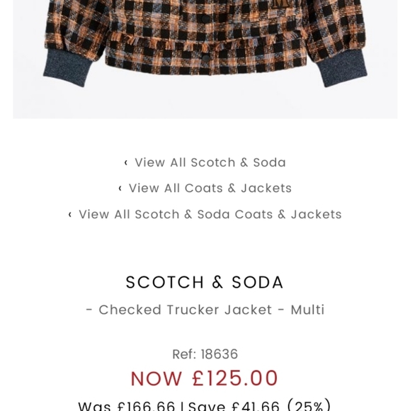SCOTCH & SODA MAISON SCOTCH Cotton Blend Tweed Checked Trucker Jacket size M - Picture 8 of 9